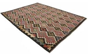 Tappeto Kilim Geometrico Multicolore Nero 224x299 Cm