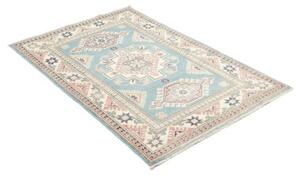 Tappeto Kazak Stilizzato Azzurro Avorio 100x156 Cm