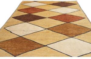 Tappeto Berbero Geometrico Giallo Senape Avorio 250x302 Cm