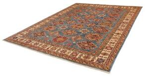 Tappeto Kazak Fine Geometrico Blu Rosso Mattone 246x303 Cm
