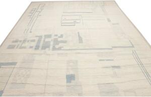 Tappeto Berbero Geometrico Avorio Grigio Chiaro 281x372 Cm