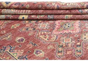 Tappeto Kazak Fine Stilizzato Rosso Mattone Beige 207x290 Cm