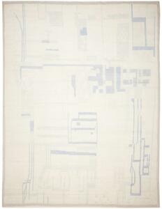 Tappeto Berbero Geometrico Avorio Grigio Chiaro 281x372 Cm