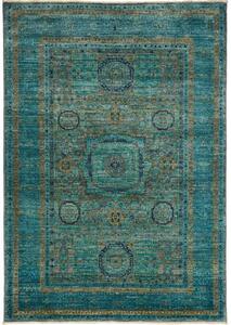 Tappeto Kairo Medaglione Verde Petrolio Blu 123x179 Cm