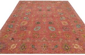 Tappeto Floralia Floreale Rosso Mattone Blu Petrolio 240x305 Cm