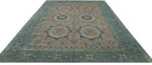 Tappeto Kairo Geometrico Verde Petrolio Avorio 278x359 Cm