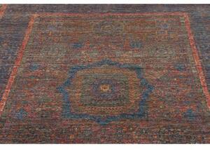 Tappeto Kairo Medaglione Blu Mattone 145x207 Cm