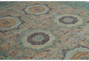 Tappeto Kairo Geometrico Verde Petrolio Avorio 278x359 Cm