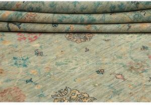 Tappeto Zigler Fine Floreale Verde Salvia Azzurro Petrolio 246x339 Cm