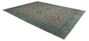 Tappeto Kairo Geometrico Verde Petrolio Avorio 278x359 Cm