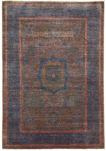 Tappeto Kairo Medaglione Blu Mattone 145x207 Cm