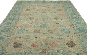 Tappeto Zigler Fine Floreale Verde Salvia Azzurro Petrolio 246x339 Cm
