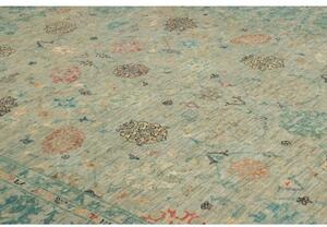 Tappeto Zigler Fine Floreale Verde Salvia Azzurro Petrolio 246x339 Cm