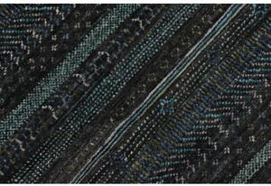 Tappeto Cromopura Geometrico Blu Petrolio Grigio Scuro Corsia 90x430 Cm