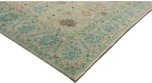 Tappeto Zigler Fine Floreale Verde Salvia Azzurro Petrolio 246x339 Cm