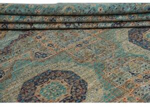 Tappeto Kairo Geometrico Verde Petrolio Avorio 278x359 Cm