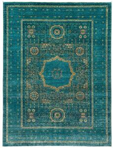 Tappeto Kairo Geometrico Verde Petrolio Beige 152x206 Cm