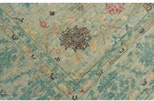 Tappeto Zigler Fine Floreale Verde Salvia Azzurro Petrolio 246x339 Cm