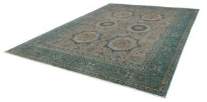 Tappeto Kairo Geometrico Verde Petrolio Avorio 278x359 Cm