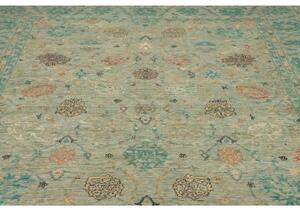 Tappeto Zigler Fine Floreale Verde Salvia Azzurro Petrolio 246x339 Cm
