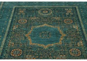 Tappeto Kairo Geometrico Verde Petrolio Beige 152x206 Cm