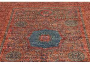 Tappeto Kairo Medaglione Rosso Mattone Blu 147x194 Cm