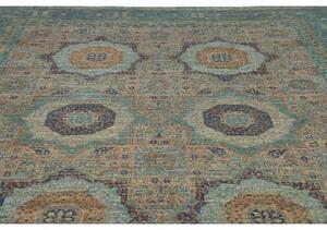 Tappeto Kairo Geometrico Verde Petrolio Avorio 278x359 Cm