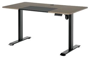 Vinsetto Scrivania Sollevabile Elettrica, 4 Altezze, Sistema Anticollisione, Design Moderno, Metallo Nero e Teak|Aosom
