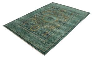 Tappeto Kairo Geometrico Verde Petrolio Ocra 148x202 Cm