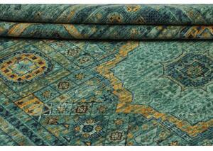 Tappeto Kairo Geometrico Verde Petrolio Ocra 148x202 Cm