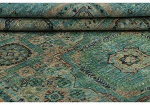 Tappeto Kairo Stilizzato Verde Petrolio Beige 150x202 Cm