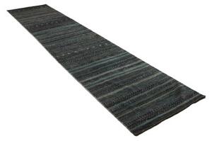 Tappeto Cromopura Geometrico Blu Petrolio Grigio Scuro Corsia 90x430 Cm