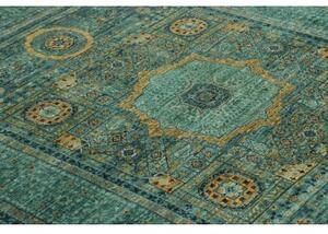 Tappeto Kairo Geometrico Verde Petrolio Ocra 148x202 Cm