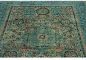 Tappeto Kairo Stilizzato Verde Petrolio Beige 150x202 Cm