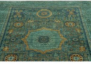 Tappeto Kairo Geometrico Verde Petrolio Ocra 148x202 Cm