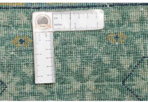 Tappeto Kairo Geometrico Verde Petrolio Ocra 148x202 Cm