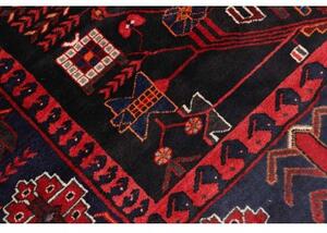Tappeto Hamadan Geometrico Blu Scuro Rosso Corsia 110x410 Cm