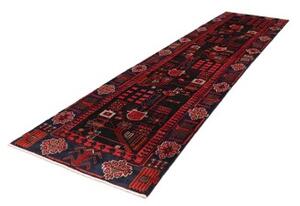 Tappeto Hamadan Geometrico Blu Scuro Rosso Corsia 110x410 Cm