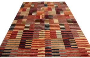 Tappeto Mosaic Geometrico Rosso Ruggine Beige 202x298 Cm