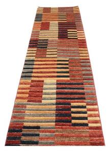Tappeto Mosaic Geometrico Rosso Beige Corsia 79x298 Cm