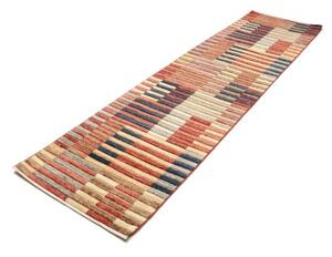 Tappeto Mosaic Geometrico Rosso Beige Corsia 79x298 Cm