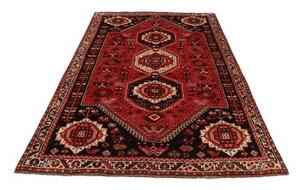 Tappeto Shiraz Fine Stilizzato Rosso Nero 160x267 Cm
