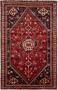Tappeto Shiraz Geometrico Rosso Nero 168x260 Cm