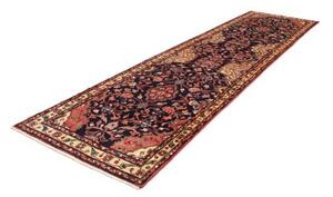 Tappeto Hamadan Stilizzato Blu Scuro Rosso Corallo Corsia 122x443 Cm
