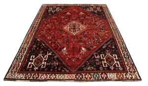 Tappeto Shiraz Fine Stilizzato Rosso Blu Scuro 172x250 Cm
