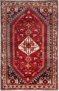 Tappeto Shiraz Stilizzato Rosso Blu Scuro 160x253 Cm