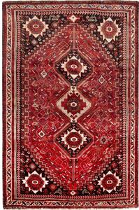 Tappeto Shiraz Geometrico Rosso Nero 174x268 Cm
