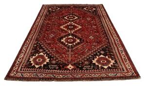 Tappeto Shiraz Geometrico Rosso Nero 174x268 Cm