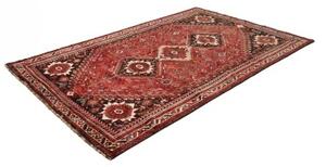 Tappeto Shiraz Geometrico Rosso Nero 174x268 Cm