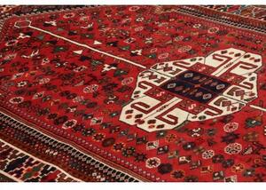 Tappeto Shiraz Stilizzato Rosso Nero 168x255 Cm